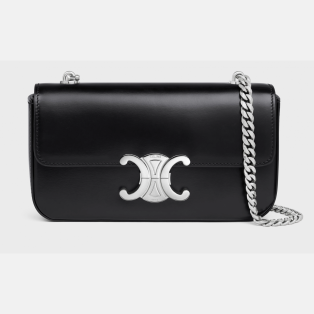 CHAIN SHOULDER BAG CLAUDE in shiny calfskin