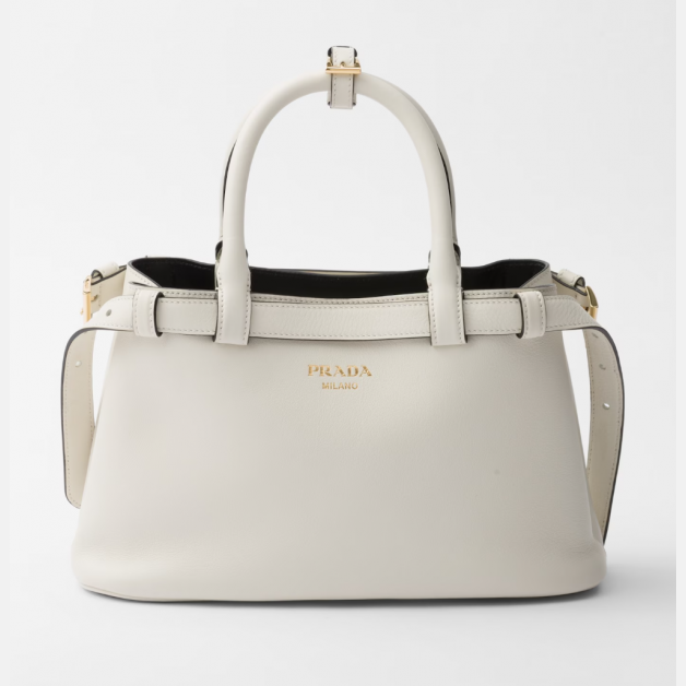 Prada Buckle small leather handbag with double belt